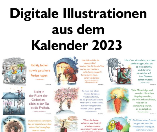 Digitale Illustrationen: entfalt-Kalender 2023