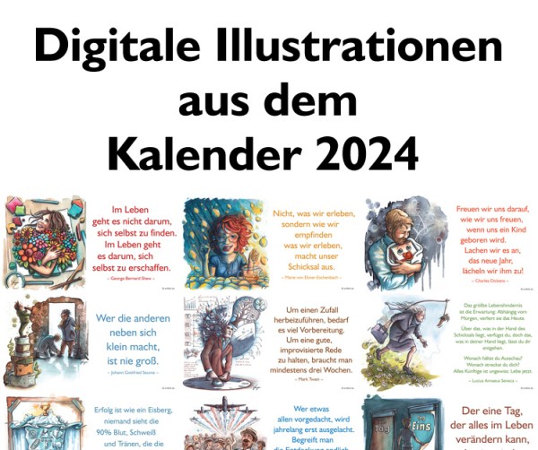 Digitale Illustrationen: entfalt-Kalender 2024